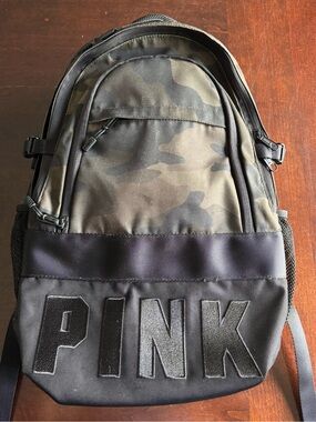 Victoria's Secret PINK Camo Backpack Collegiate Campus Bag